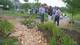 Students and guests at the May 2015 Schob Nature Preserve rain gardens dedication.